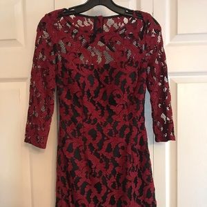 Red and Black Lace Dress